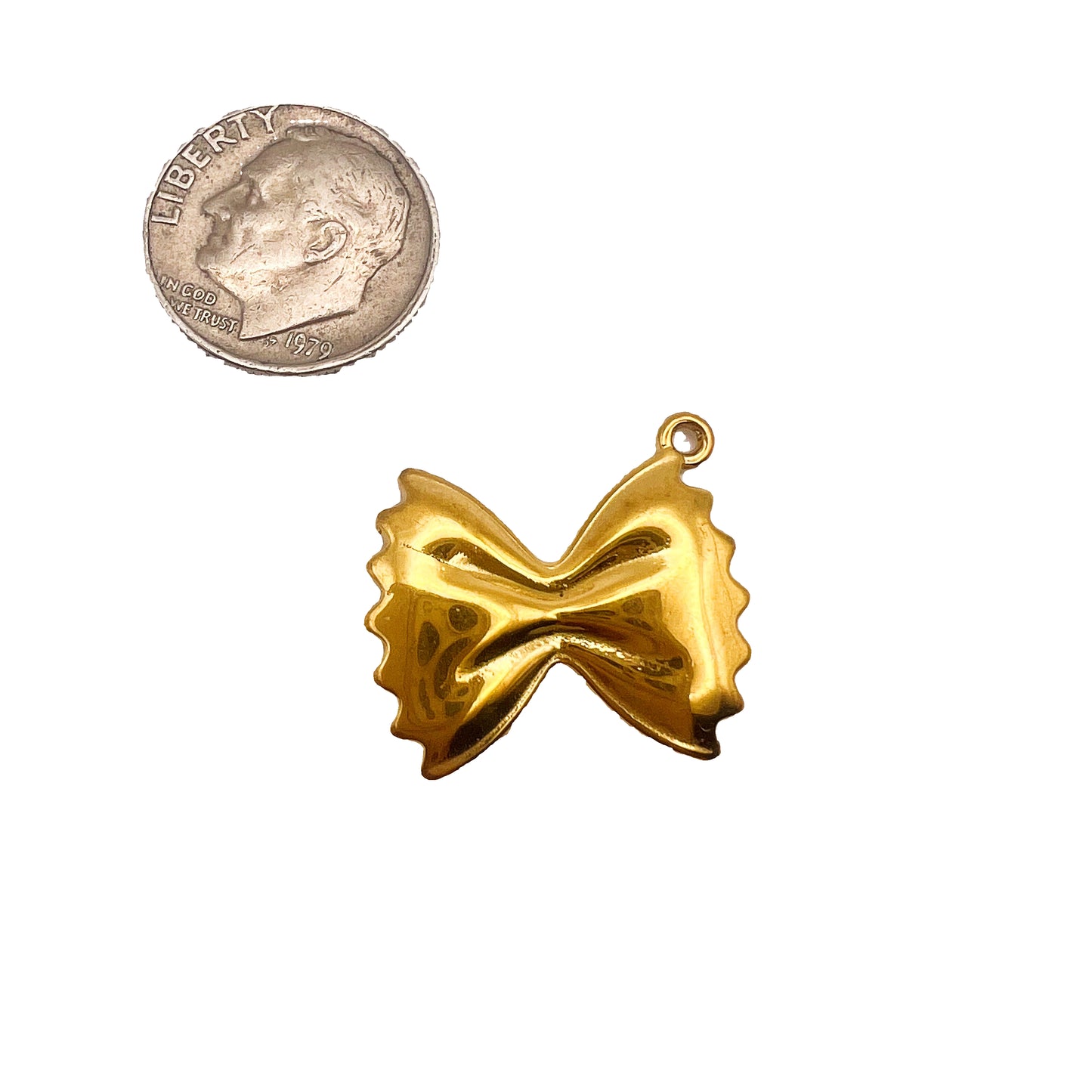 Gold Farfalle Pasta Charm