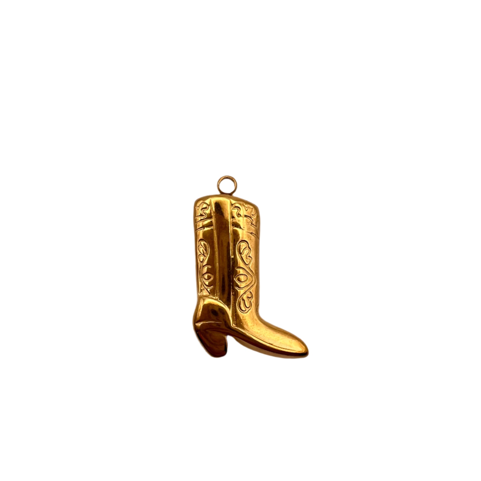 Gold Cowgirl Boot charm 