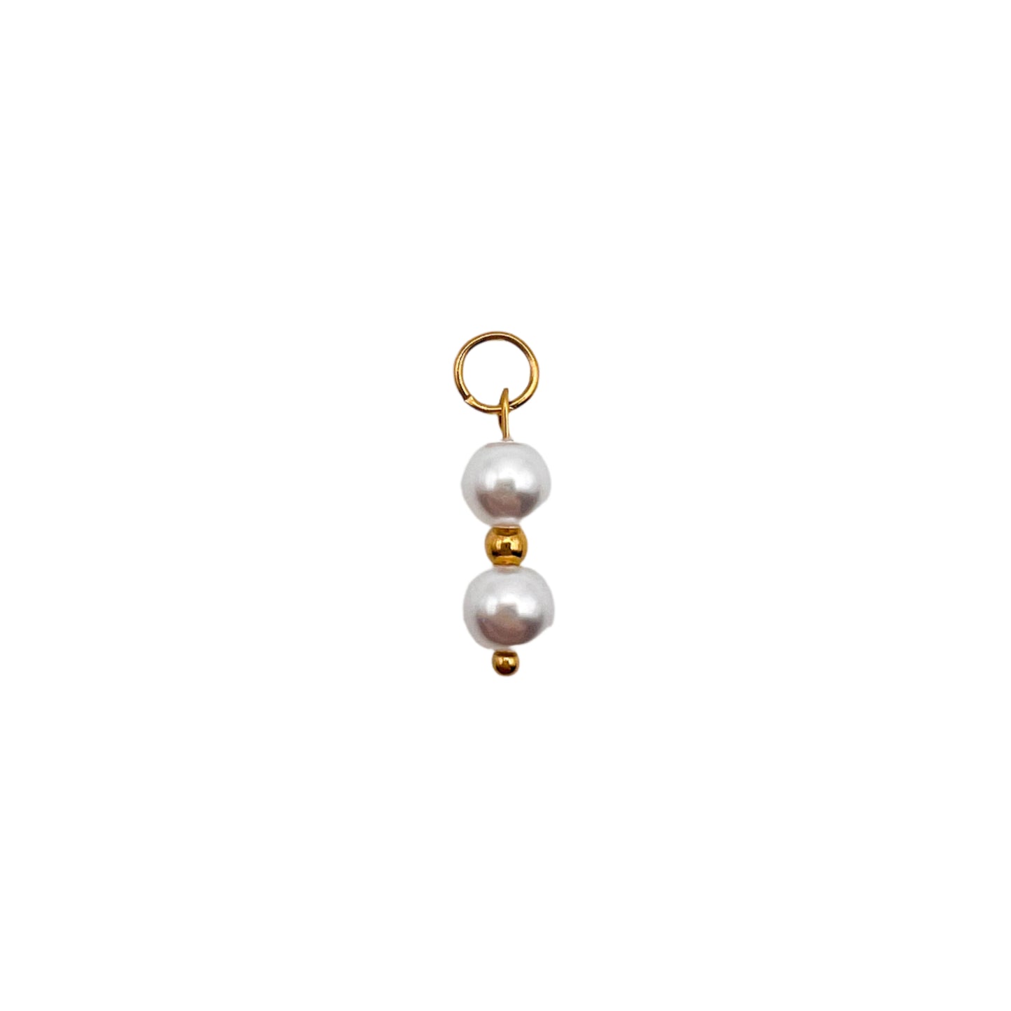 Gold charm with two pearls 