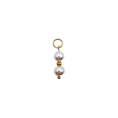 Gold charm with two pearls 