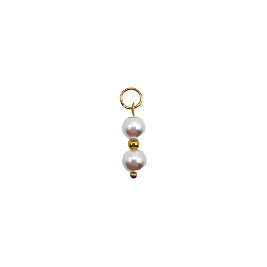 Gold charm with two pearls 