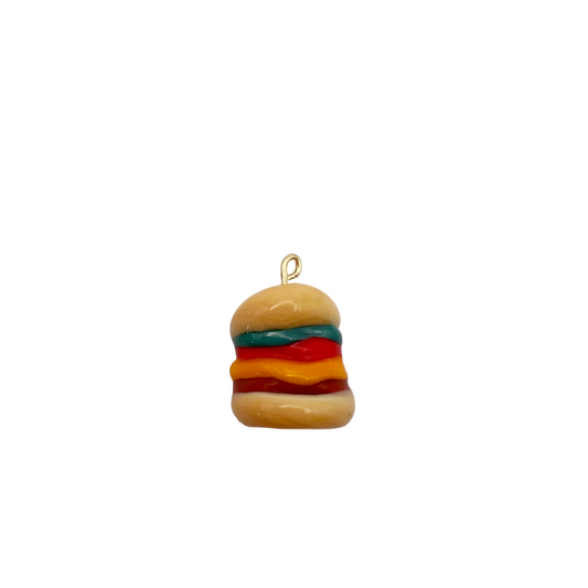 Hamburger-shaped pendant on a white background
