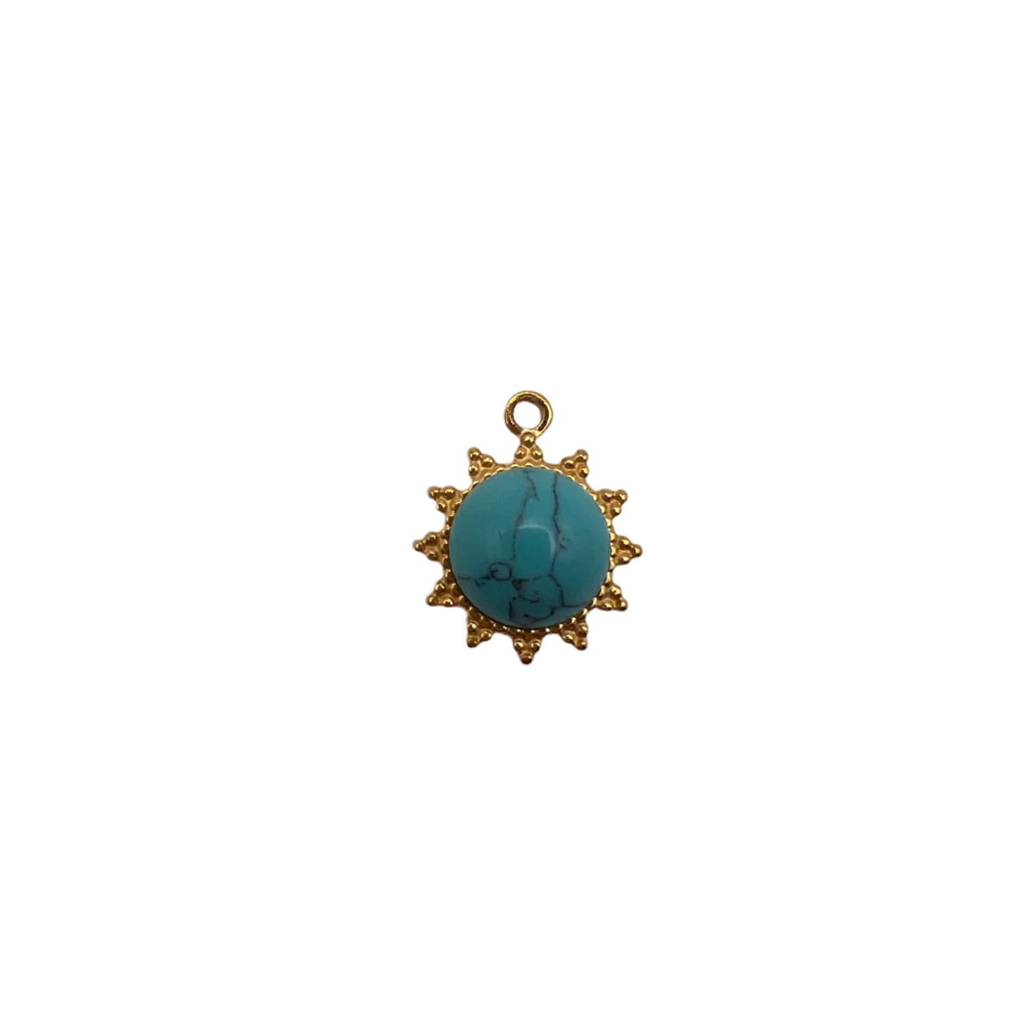 Gold pendant with a turquoise stone 