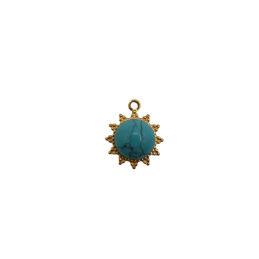 Gold pendant with a turquoise stone 