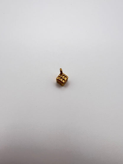 Small Gold Dice Charm