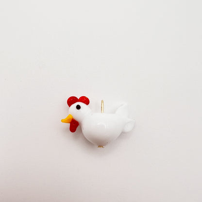 Hand Made Glass Chicken Charm