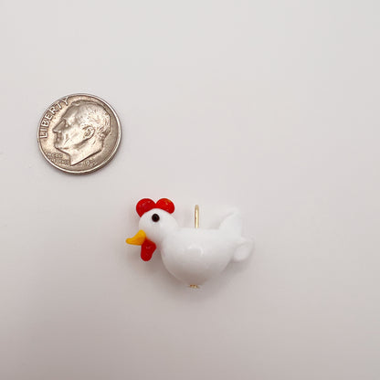Hand Made Glass Chicken Charm