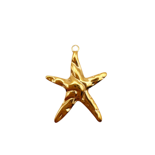 Gold starfish pendant charm