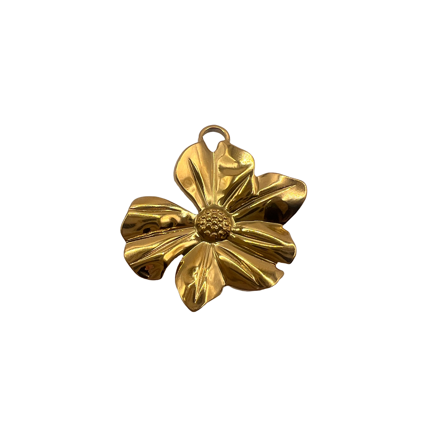 Large Gold Flower Charm