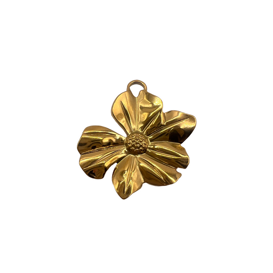 Large Gold Flower Charm