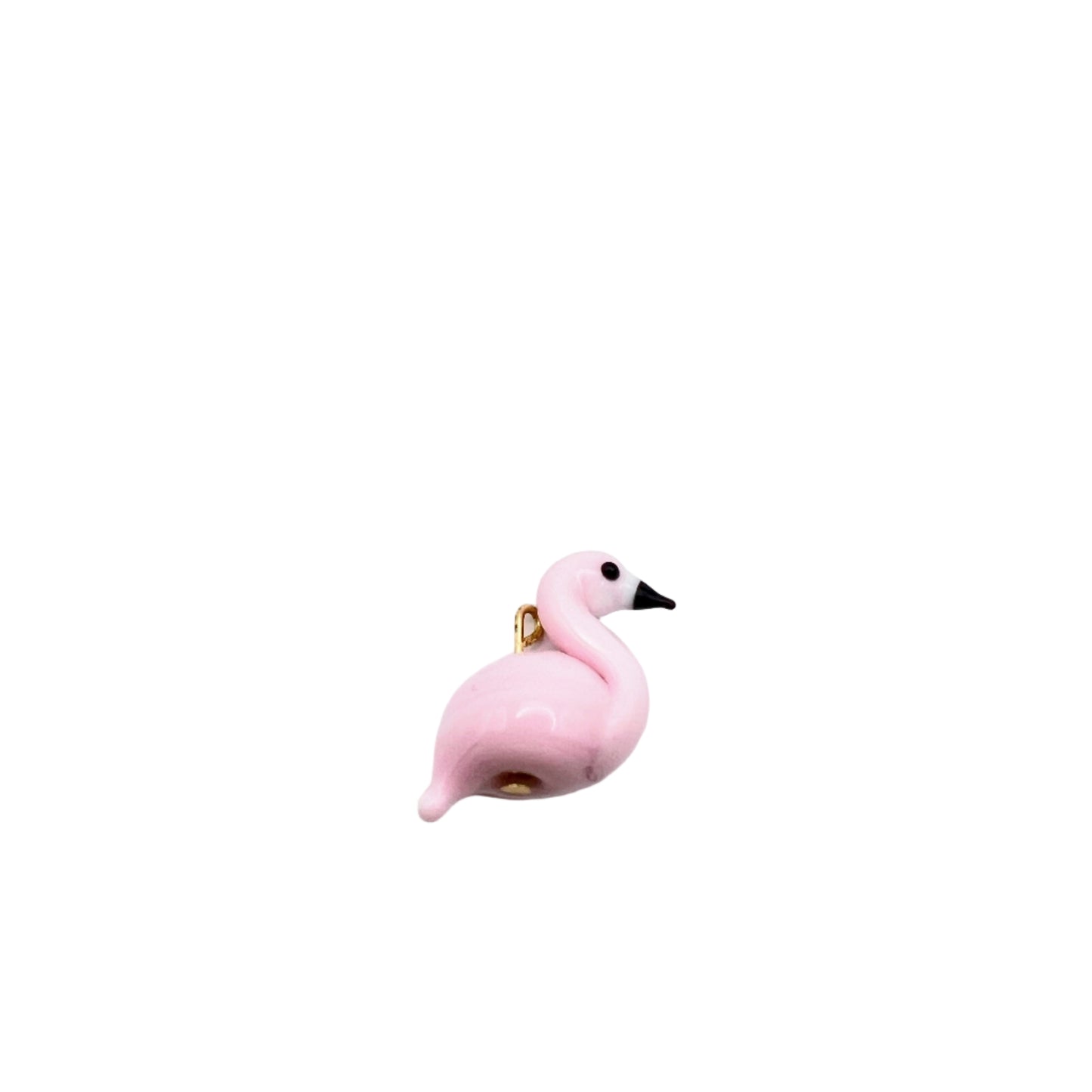 Pink flamingo object on a white background