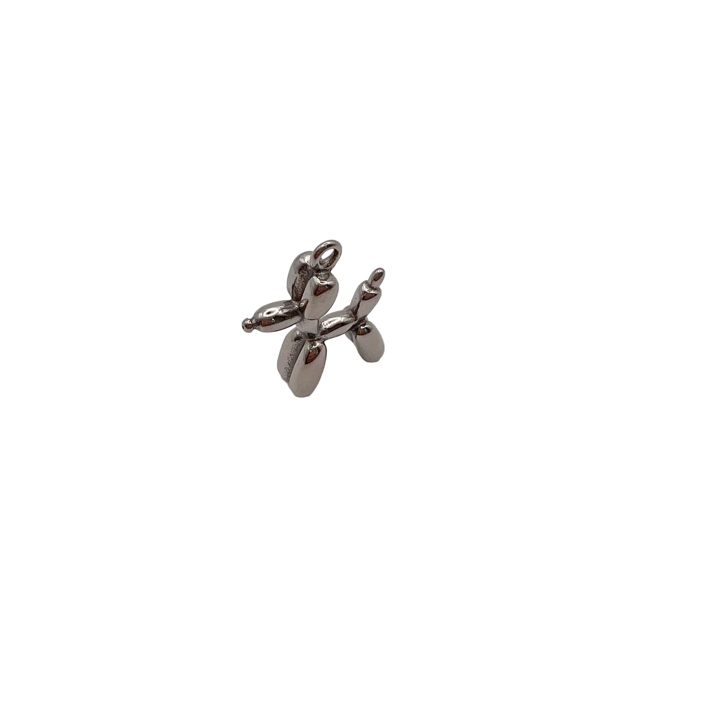 Metallic balloon animal charm on a white background